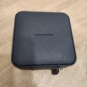 New Mark & Graham - Small Travel Blue Pebbled Leather Jewelry Case - NO Monogram